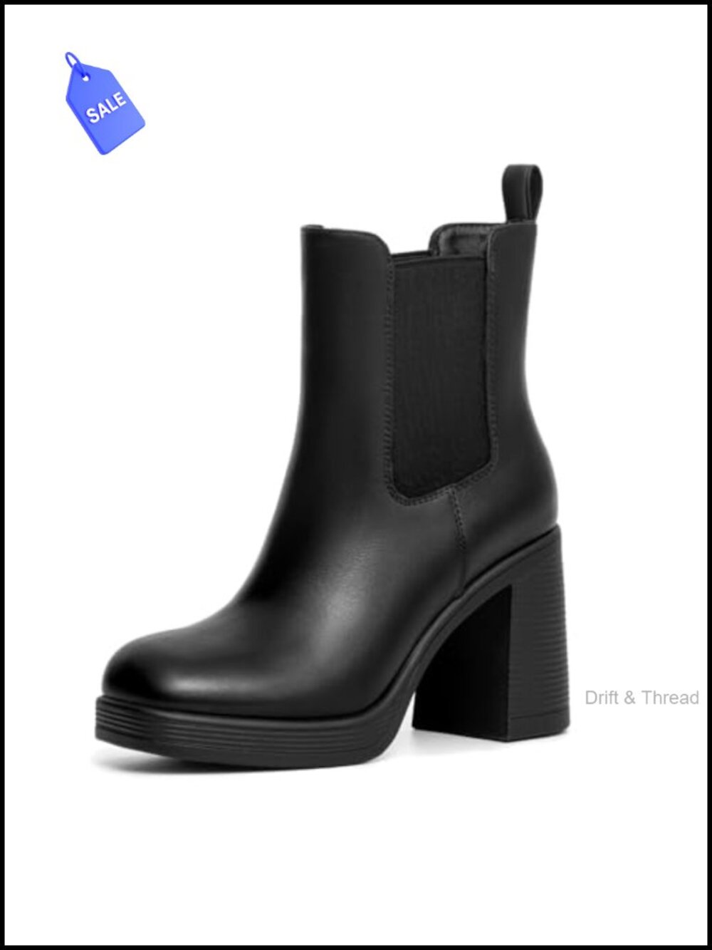 Women's Chunky Heel Platform Chelsea Ankle Boots